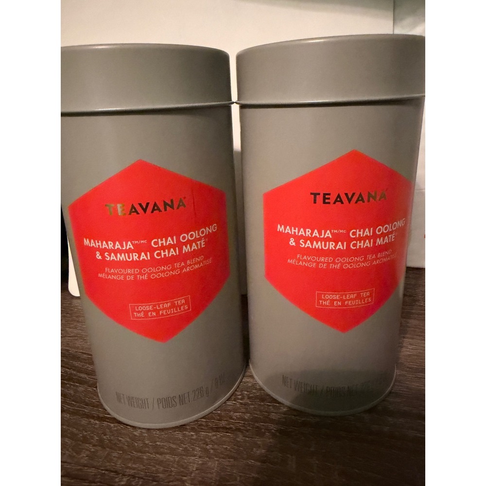 Teavana Maharaja Chai Oolong Samurai Chai Mate Loose Leaf Tea 8oz Tins Lot of 2